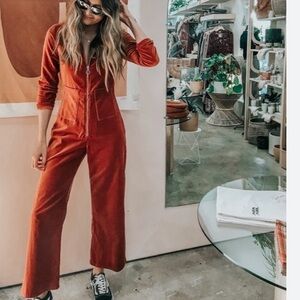 Paloma Wool Paufi Velvet Jumpsuit Wine size 2